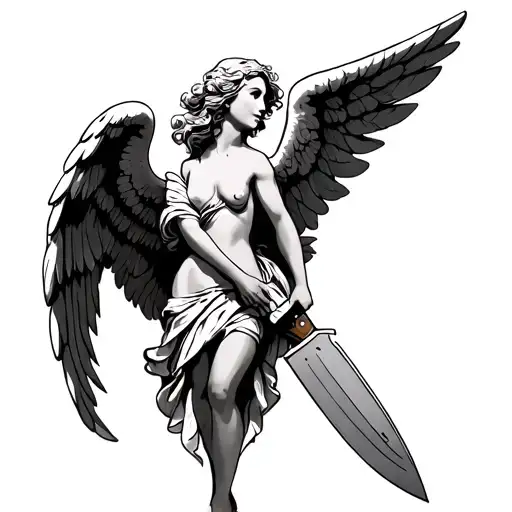 Angel And A Cooking Knife