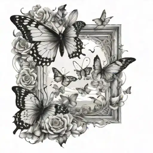 Butterflies Flying To Heaven Gates