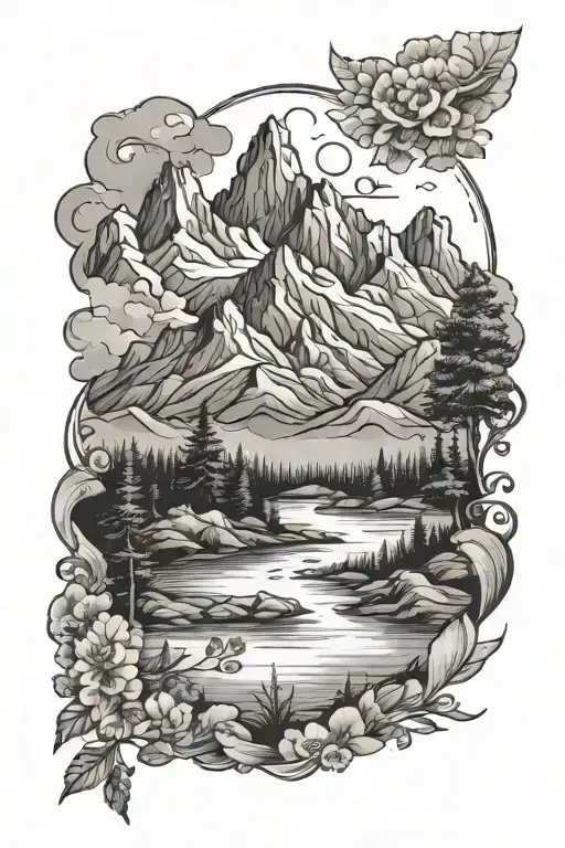 Outdoor Scene With Mountains