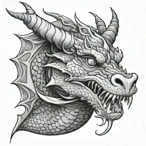 A Big Dragon Head Look Like A Beautiful Girl