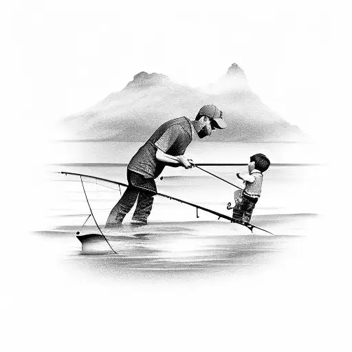 Father And Son Fishing Third Person