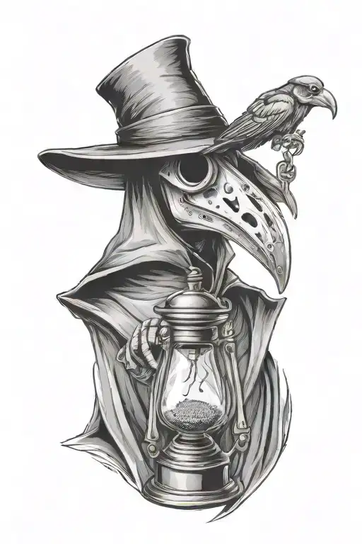 Plague Doctor With Hourglass