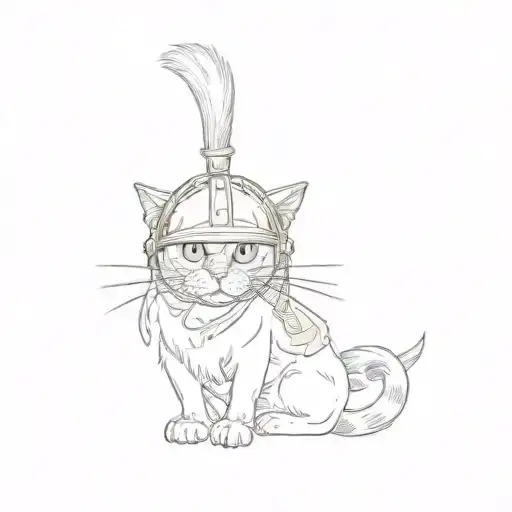 A Cat Wearing A Golden Helmet