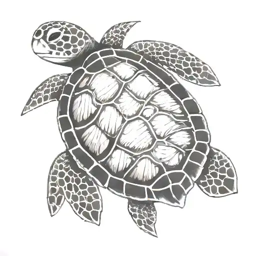 Minimalist Sea Turtle