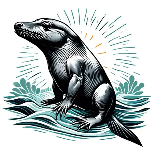 Platypus With Sun And Waves And Euopean Vibes