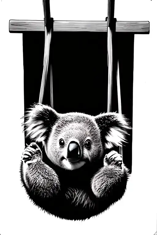 Koala Hanging Upside