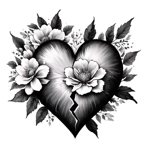 Blooming From A Broken Heart Shape