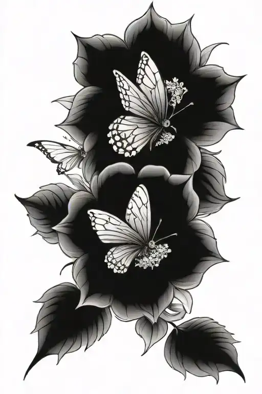 Buttefly Flowers Sun