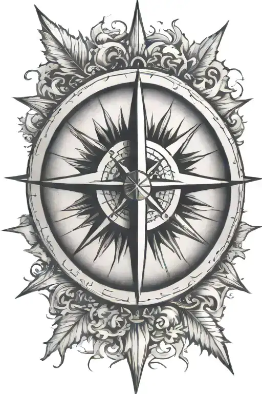 Beveled North Star Compass