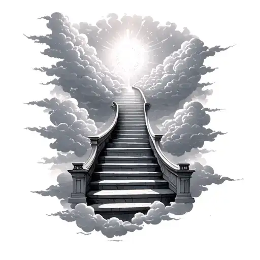 Heaven Staircase With Clouds