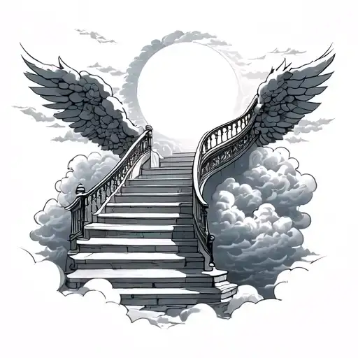 Heaven Staircase With Clouds