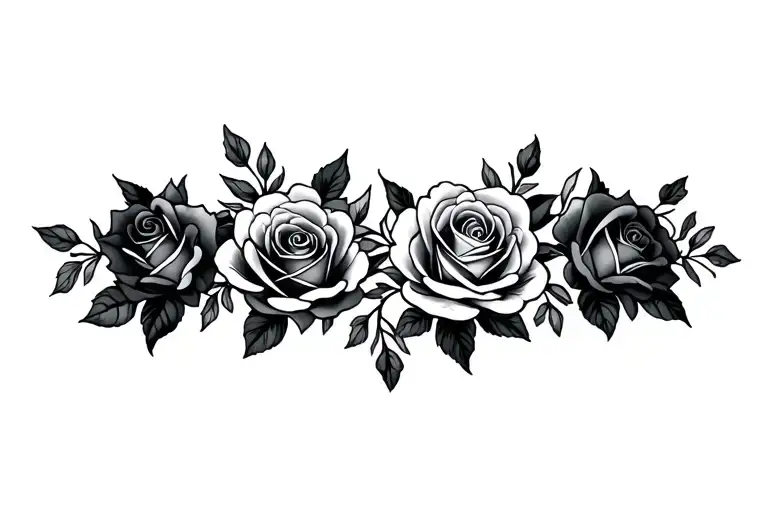 Roses Dark For Cover In A Group Along A Line To Cover Lower Back