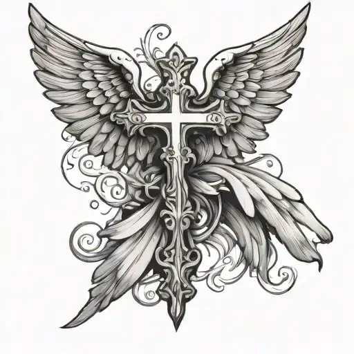 Cross With Angel Wings