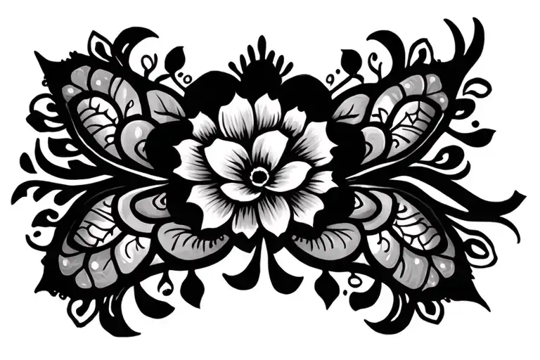 Lace Design In A Line To Go On Lower Back