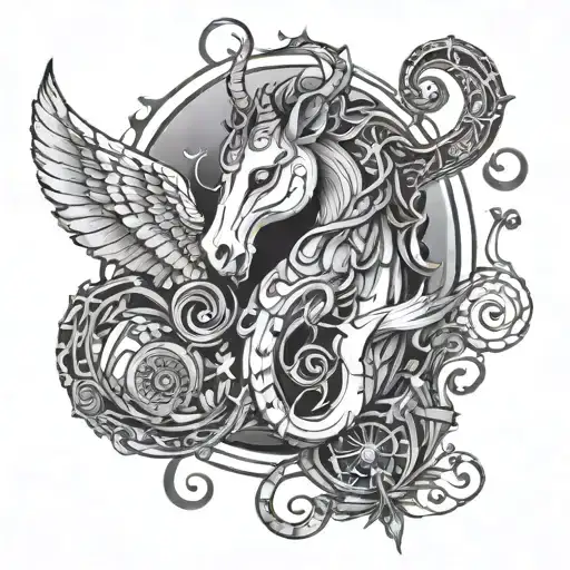 A Mythical Creature Inspired By Animals And Music Intertwined In A Harmonious Design