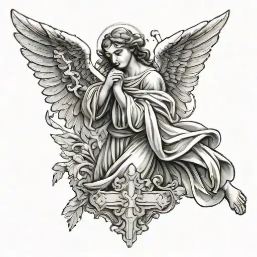 Angel Holding Cross