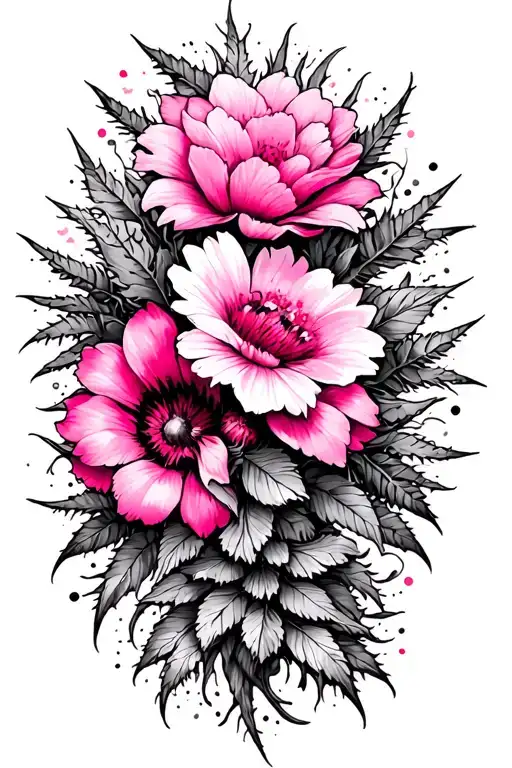 Pink And Spines And Flowers