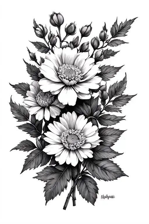 Hawthorn Rose And Aster Flower Sleeve