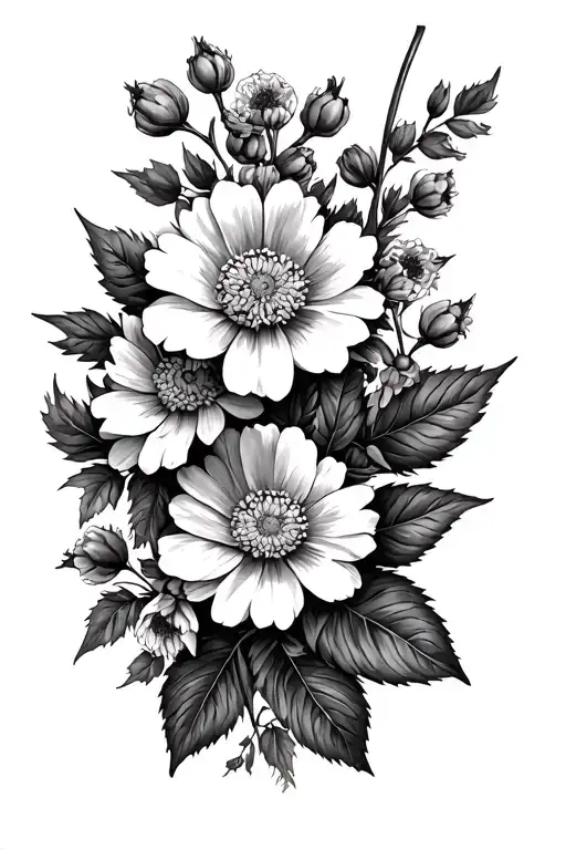 Hawthorn Rose And Aster Flower Sleeve