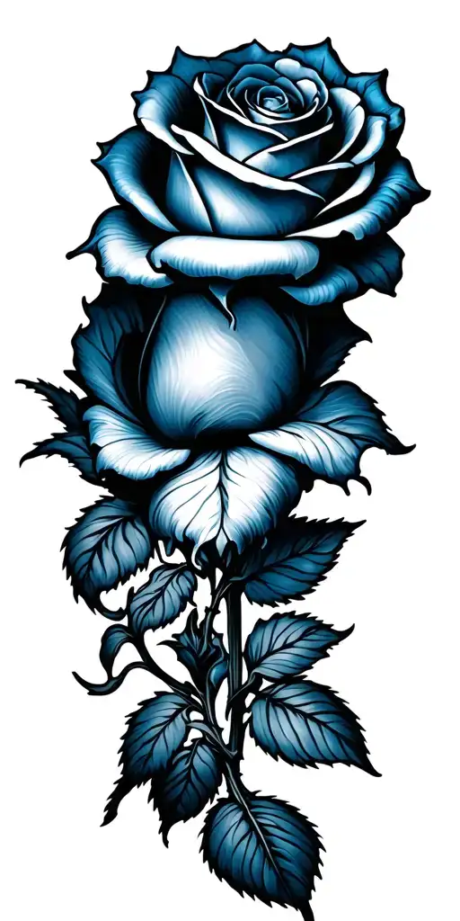 Blue Rose With A Crown