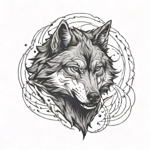 Minimalist Angry Wolf