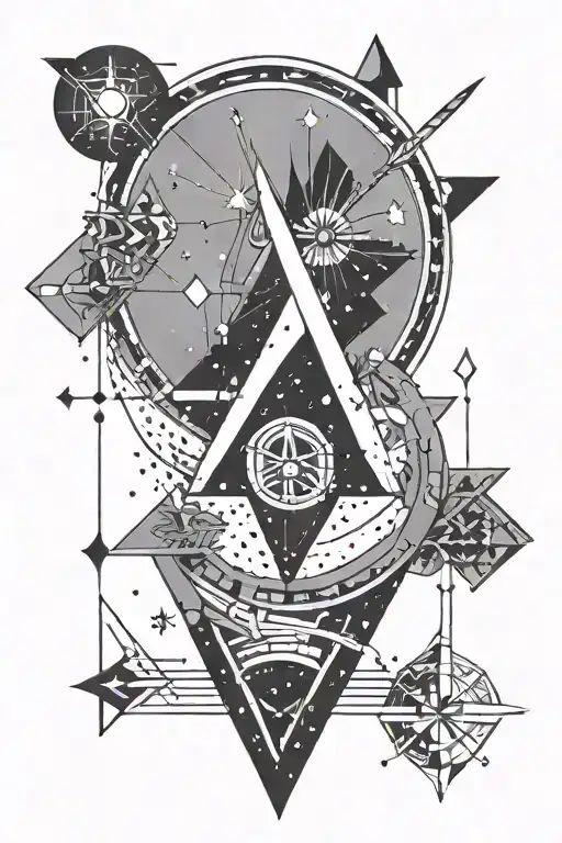 Geometric Arrow Aquarius Constellation