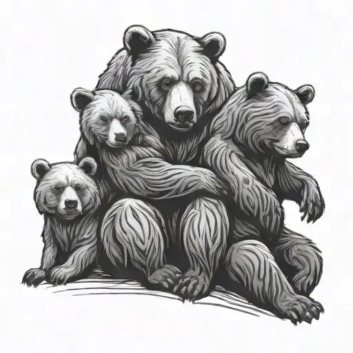 Bear And Friends Sitting