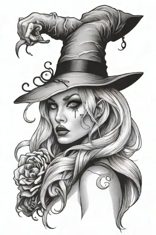 Wild Witch With Black Eyes And Blonde Hair