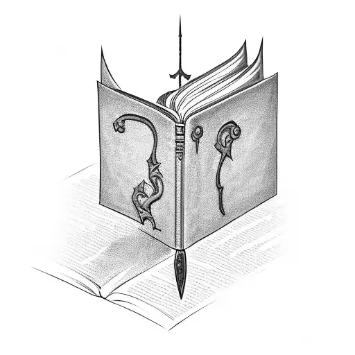 Sword Through A Book With A Crown