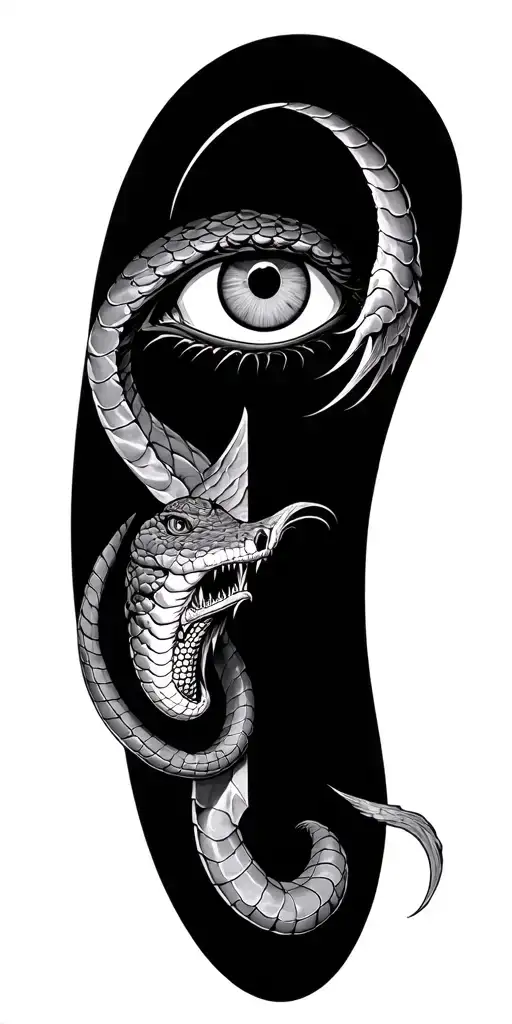 Cobra And Sharingan Eye In The Blade