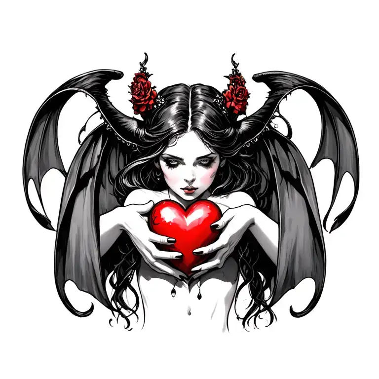 Succubus Holding Heart