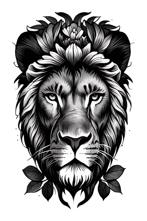 Forearm Flower Lion Minimalist