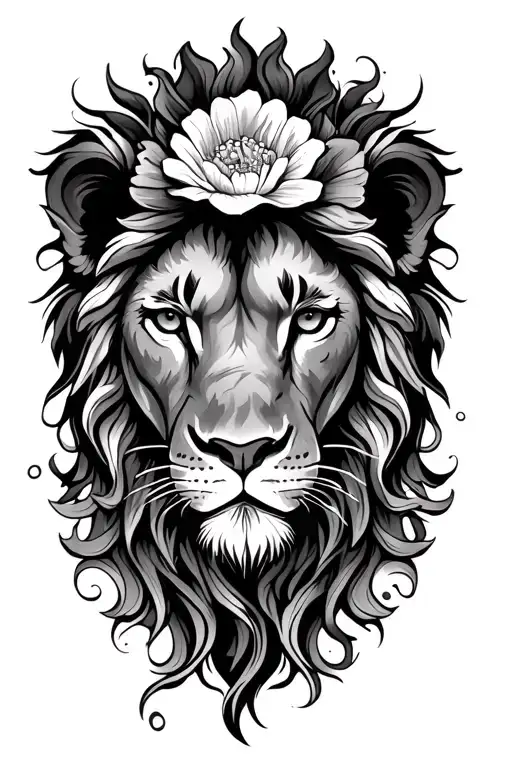 Forearm Flower Lion Linework