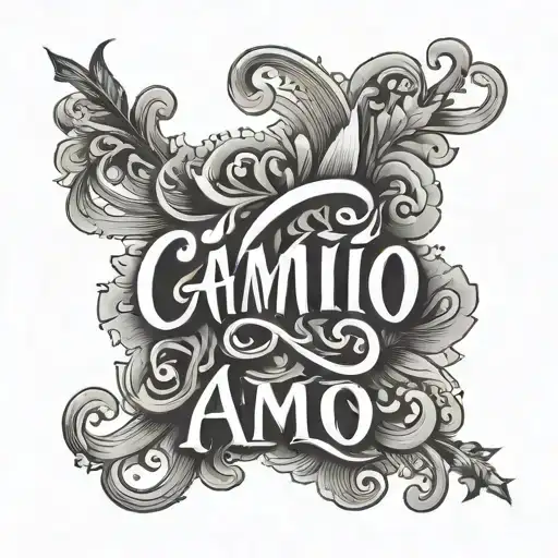 Create A Lettering Tattoo With The Name Camilo