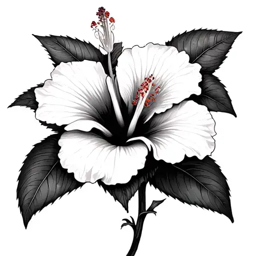 Hibiscus Black Fine Line