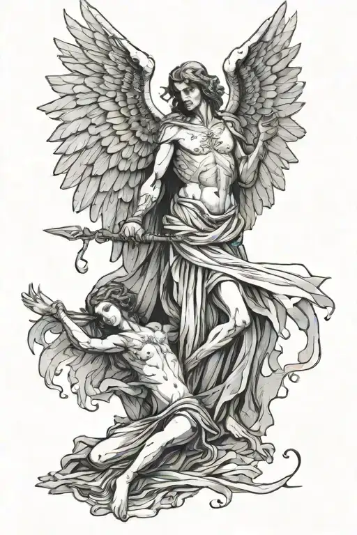 The Angel Of Death Extends A Helping Hand To The Lying Archangel In Tattered Clothes