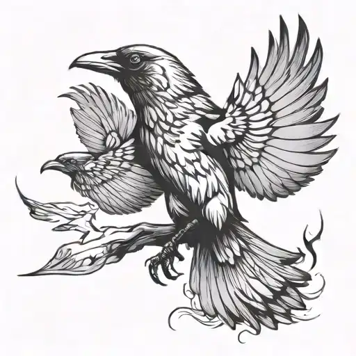 Crow Turning In Flight