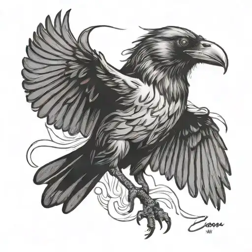 Crow Turning In Flight