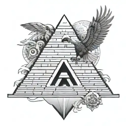 Pyramid With Mayan Calendar And Eagle