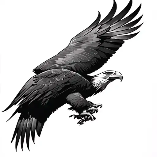 Eagle Black And Gray On The Arm