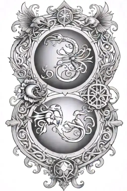 Pisces Scorpio Libra Virgo Symbol