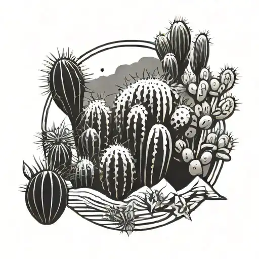 Desert Circular Stars Cactus