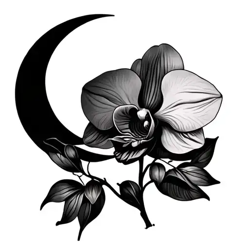 Fine Lines Orchid And Moon Simple
