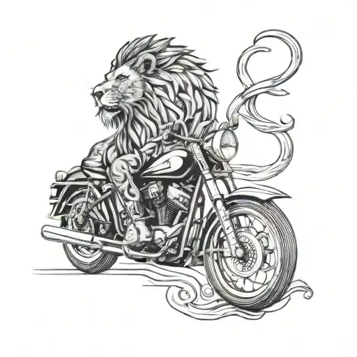 A Sleek Motorcycle Exhaust Pipe Design With Intricate Lion Patterns Etched Into The Metal