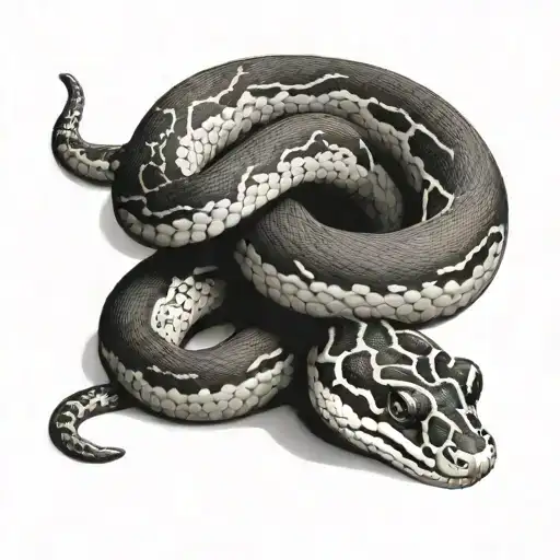 Piebald Ball Python Snake All White Except For Quarter Size Brown Spots