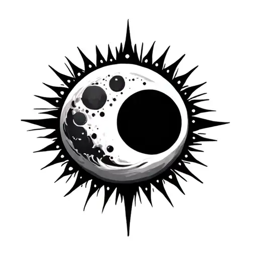 Moon And Sun Shining Energy Into A Crown