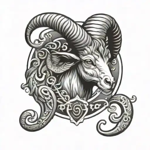 Aries Symbol With Old
