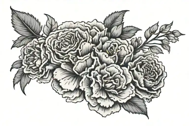 Fwtt Surrounded In Carnations Fine Line