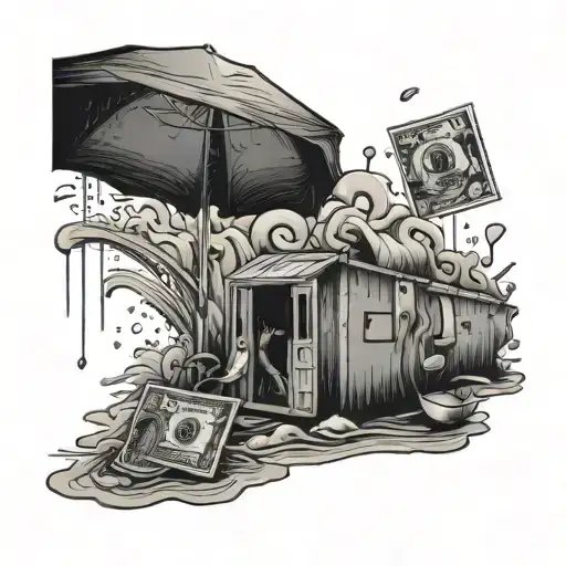 Work Beach Money Raining