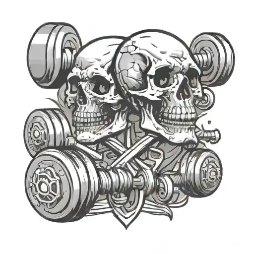 Skull And Dumbbells